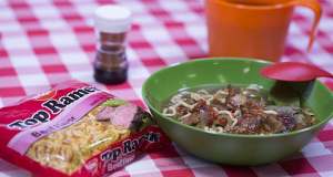 50 Campfires Nissin Top Ramen faux pho with beef jerky