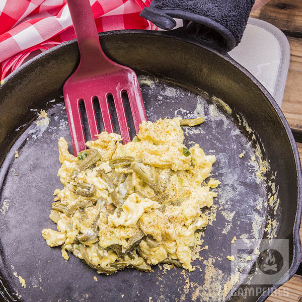 Skillet Eggs with napolitos are just like scrambled eggs but better!