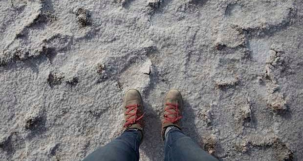 In Death Valley's Badwater Basin every inch is covered in salt. You bring your own water.