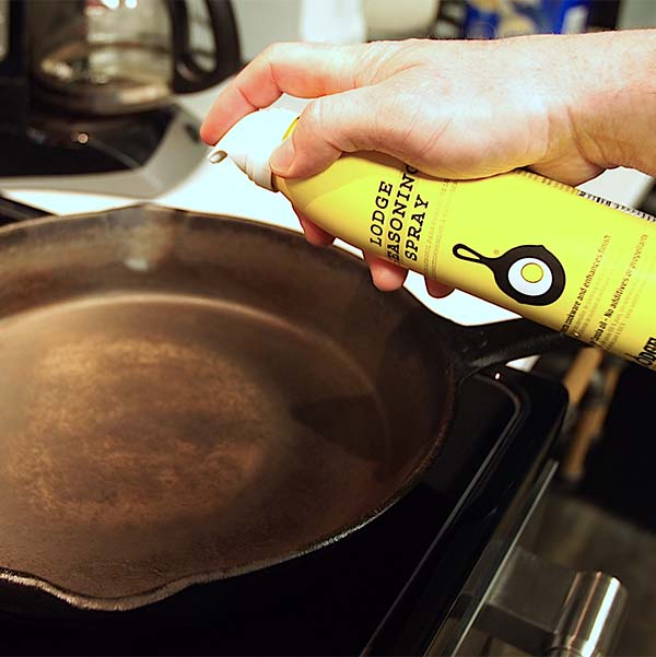Return the cast iron Dutch oven or skillet to heat to dry thoroughly, then spray with conditioner or vegetable oil. This is a most important step to clean, care for cast iron that will last a long, long time.