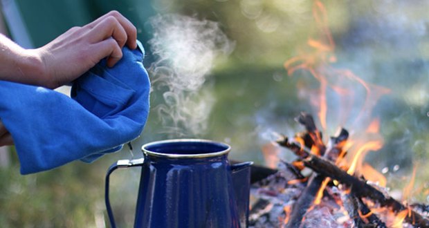 Even if you don't like the taste of coffee, the smell wafting across the campsite is nearly universally appealing.
